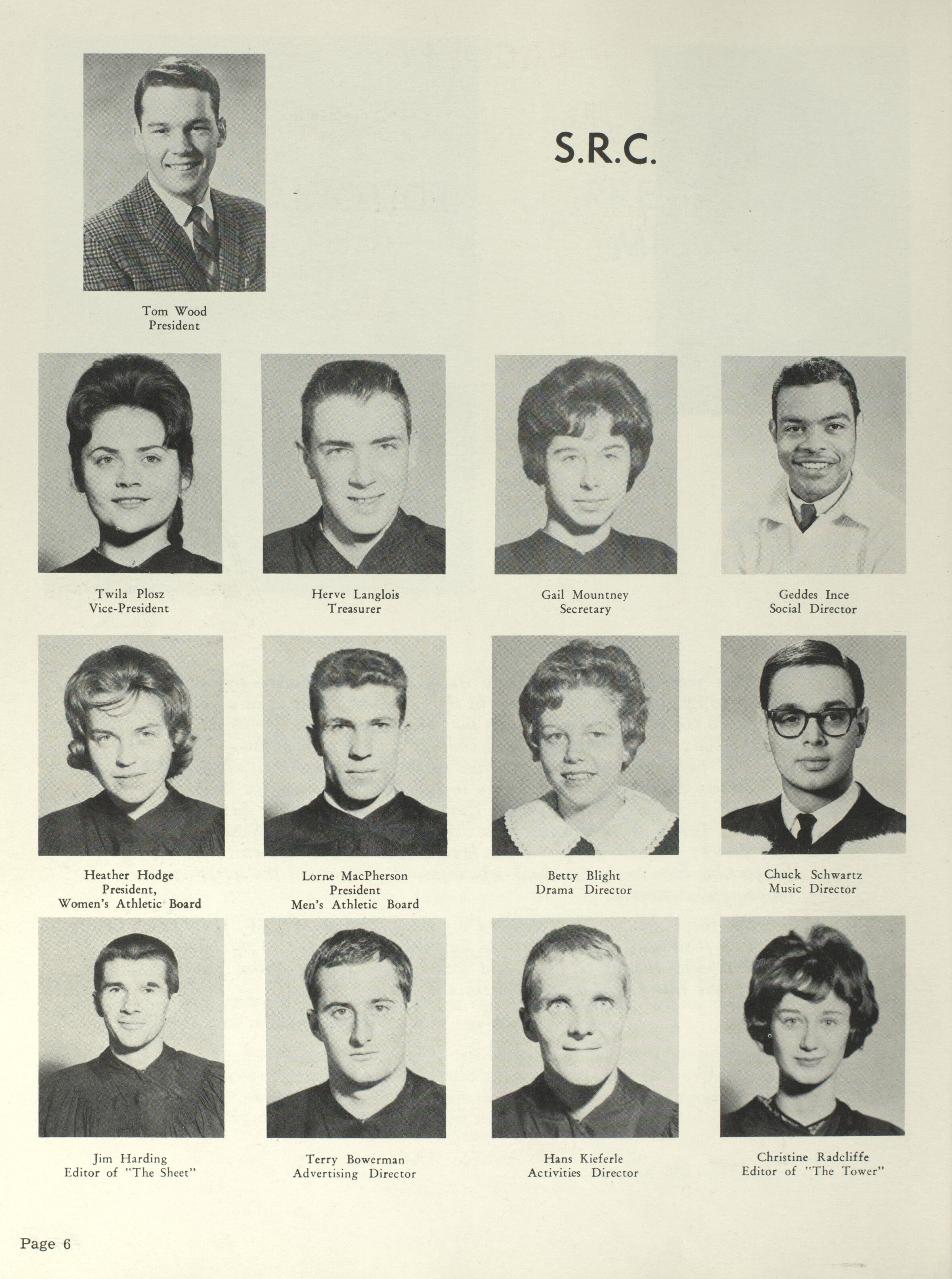 Page 6 of The Tower yearbook: 1962, available on Canadiana.ca.