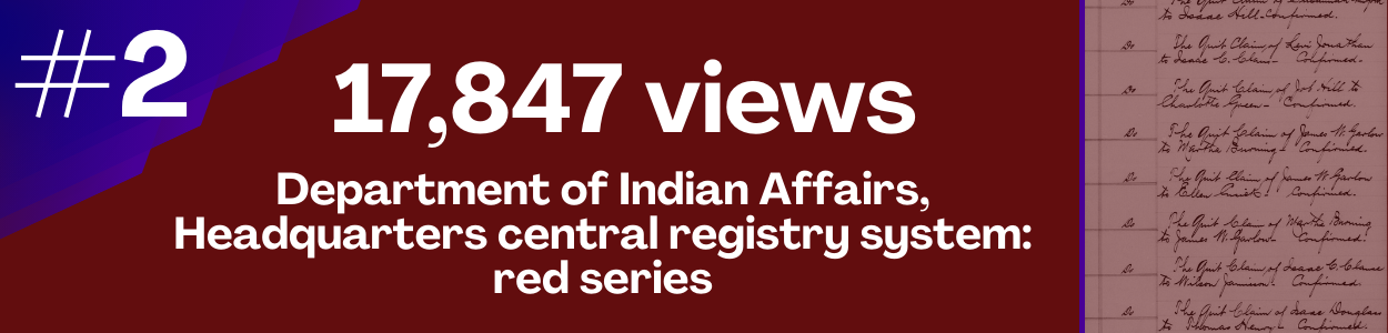 17,847 views Department of Indian Affairs, Headquarters central registry system: red series