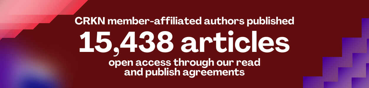 CRKN member-affiliated authors published 15,438 articles open access through our read and publish agreements