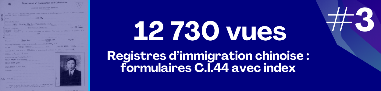 12 730 vues Registres d’immigration chinoise : formulaires C.I.44 avec index
