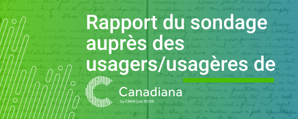 Rapport du sondage auprès des usagers/usagères de Canadiana