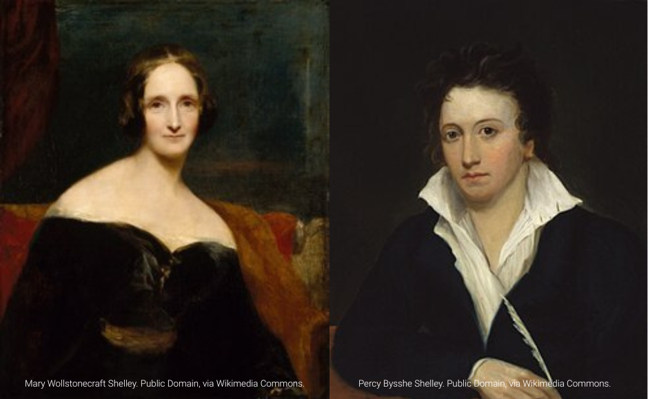 Mary Wollstonecraft Shelley and Percy Bysshe Shelley