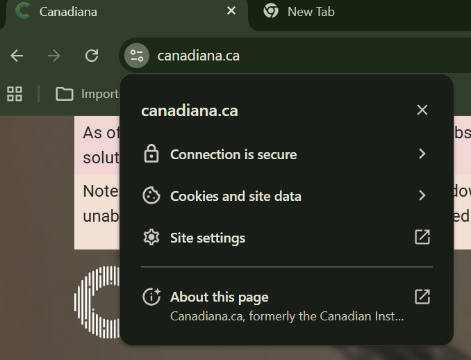 Screenshot of Chrome
