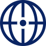 Research icon in blue.