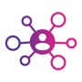 Connect icon in pink gradient.